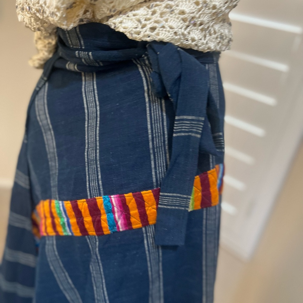 Vintage Guatemalan wrap overlapping  Cotton Handmade‎ MIDI Skirt Western Boho OS - Picture 5 of 9